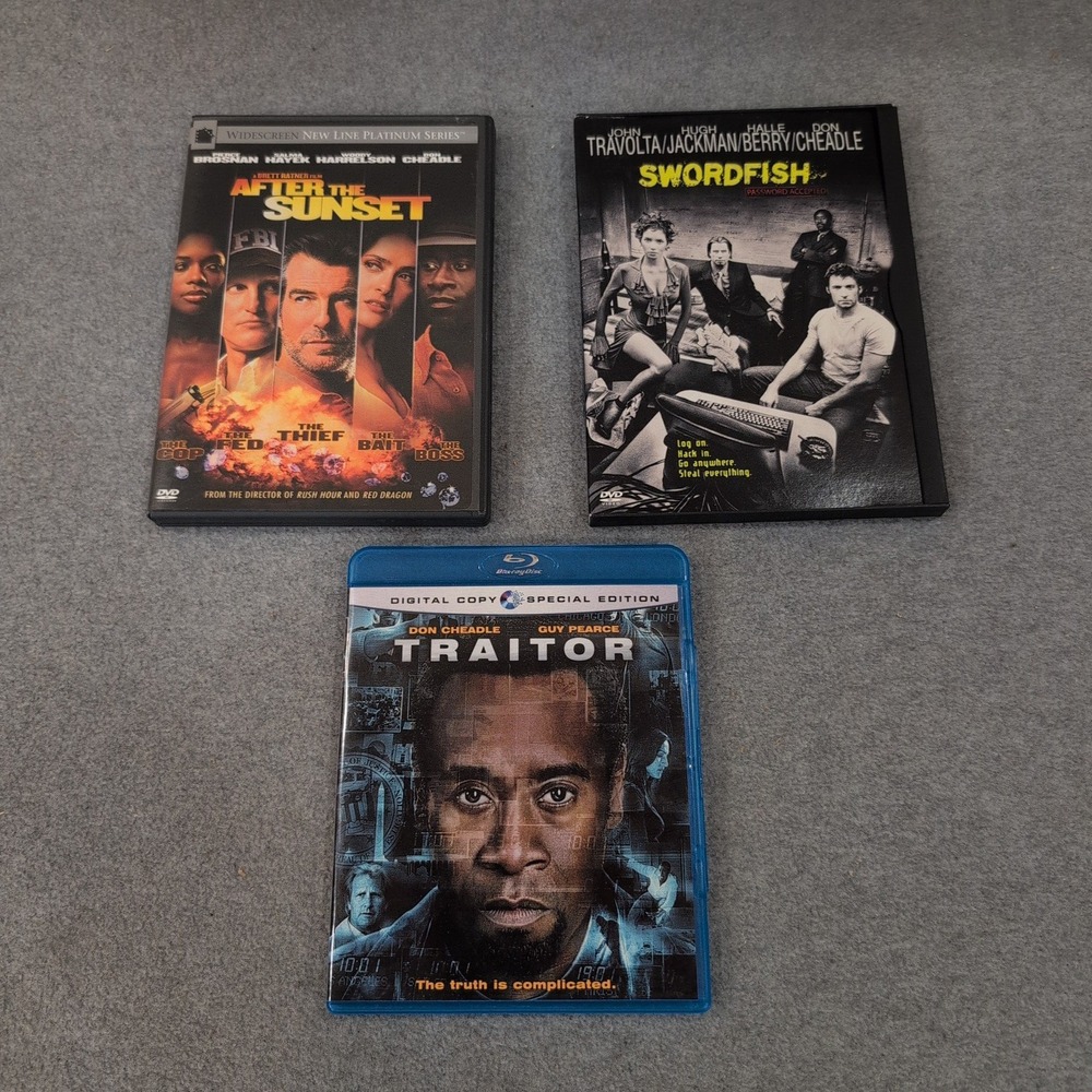 Don Cheadle Bundle 3 Movie Lot Swordfish After the Sunset DVD Traitor - Picture 1 of 1